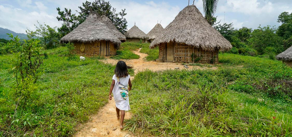 VISITA A LA COMUNIDAD INGENA TUNKEKA niña caminando